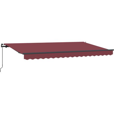 Auvent Rétractable Bordeaux 350 x 200 cm tissu (1/4)
