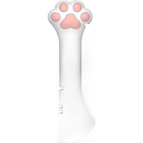Abrefrascos para gatos Cocoarm fácil de usar, cuchara para conservas de mascotas de larga duración (BLANCO). (1/5)