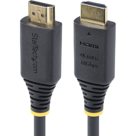 StarTech.com Câble HDMI Haut Débit de 2m Certifié Premium, 4K 60Hz/1440p 144Hz, HDR10/HDCP 2.2/ARC, 18Gbps, Cordon HDMI 2.0 UHD pour TV/Moniteur/Affichage, Gaine TPE