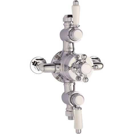 Nuie Victorian Exposed Shower Valve Triple Handle - Chrome (1/3)
