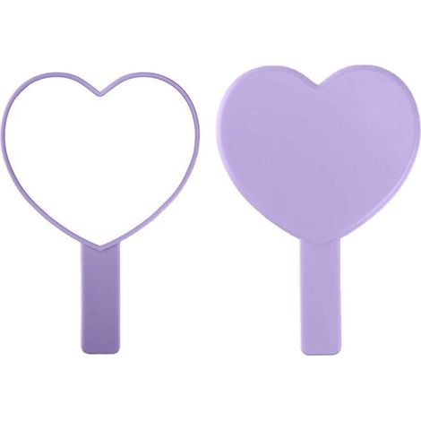 Miroir De Poche En Forme De Coeur - Miroir Cosmétique Portable - Pour Maquillage Et Retouche Rapide - 1 Pièce (1/5)