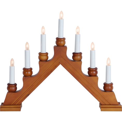 Star Fensterleuchter "Karin-7", 7-flammig, Holz, braun (1/2)