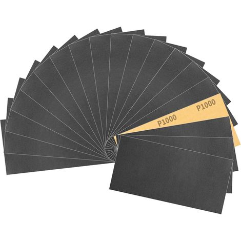 30 Feuilles Papier de Verre Imperméable 9 x 3,6 pouces Papier Abrasif Grain 1000 pour Finition Fine du Bois, Métal, Résine et Plastique (1/5)