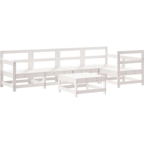 Maison Exclusive - Set Salotto da Giardino 6 pz Bianco in Legno Massello di Pino