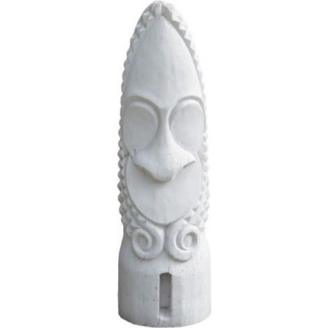 Statue de jardin Tiki Toa 75 cm - Blanc