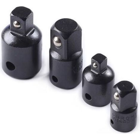 4 Piece Square Ratchet Socket Reducer Adapter Kit 1/2 to 3/8, 3/8 to 1/4 (Black) (1/5)