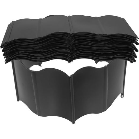 Clôture de Jardin en Pp Noir, Lot de 40 Plaques pour Délimiter Pelouse Détails Délicats et Atmosphère Pastorale, Bordure Flexible pour Décoration Extérieure (1/5)