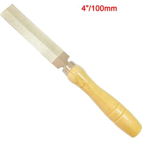 Lime plate diamantée universelle carbone – manche bois abrasif, pour jardinage métal et affûtage outils (1/5)