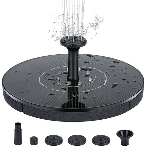 Fuente solar para exteriores, bomba para fuente, fuente para exteriores, fuentes para jardín y patio, 16 cm
