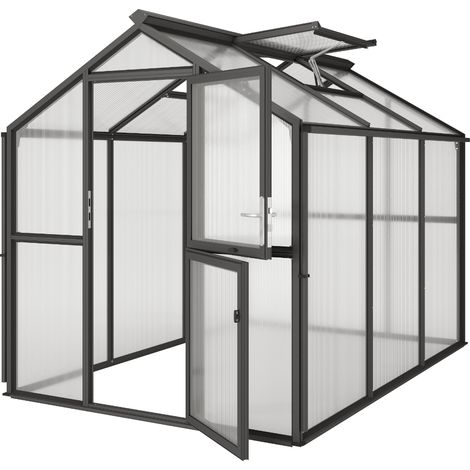 KGT Gewächshaus "Galant III", anthrazit-grau, 6,7 m², 10 mm HKP