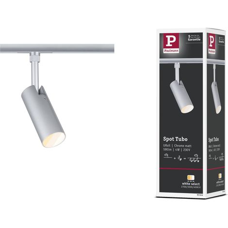 PAULMANN URAIL SPOT SUR RAIL TUBO SPOT INDIVIDUEL 300LM 4W 2700-4000K 230V CHROME MAT 93144