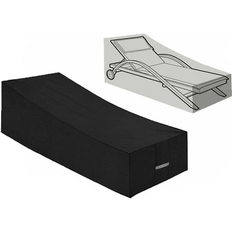 Housse de Protection , Imperméable , Coupe-Vent , Anti-UV , Tissu Oxford 210D Housse de Protection Bain de Soleil , Transat (210x75x40/80cm) – Noir (1/4)