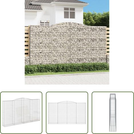 Panier de gabion -  Panier de gabions arqué 400x50x220/240 cm Fer galvanisé (1/5)