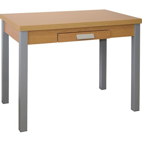 MOMMA HOME Mesa de Cocina Extensible - Modelo SILANTA - Material MDF/Metal - Medidas 100/160x60x76 cm Color: Madera Roble