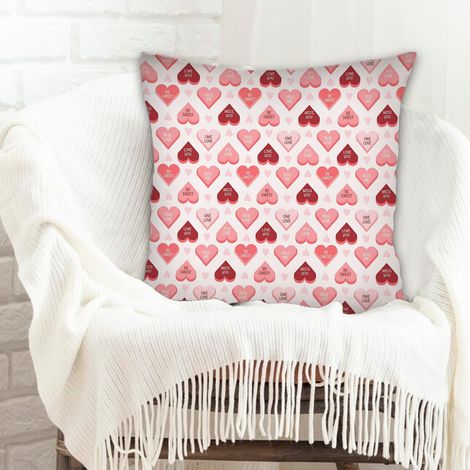 Housse de coussin moderne design solide pour la Saint-Valentin, mariage, anniversaire, naissance de bébé (1/5)