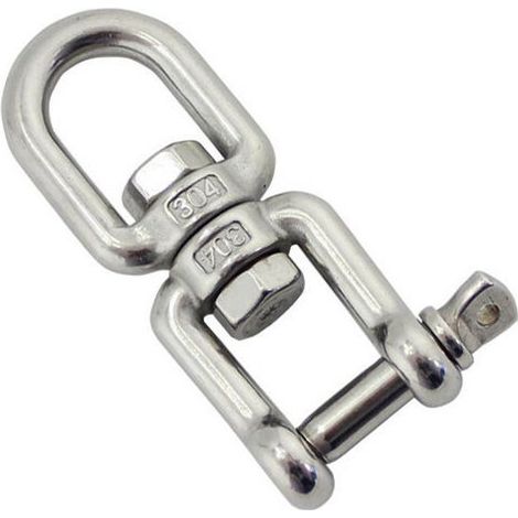 Émerillon Manilles Chaînes d'ancrage d'amarrage Connecteur Pivotant en 304 INOX pour Bateau Marine - 6mm (1/5)