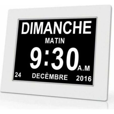 Horloge calendrier numérique One Piece 7 pouces avec date et heure, horloge Alzheimer pour parents, rappel de médicaments pour grands-parents et enfants - Blanc - 20.414.32.4cm -INHHUB (1/5)