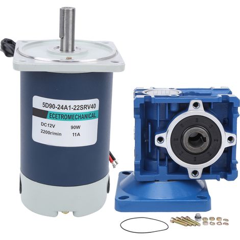 Moteur à engrenage à vis sans fin DC en acier inoxydable 90 W 2100 R Min XD5D9024A121SRVRV30 Rapport de réduction (60 DC12 V) (1/5)