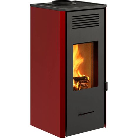 stufa a legna ventilata invicta "senales" rosso 8,4 kw (1/2)