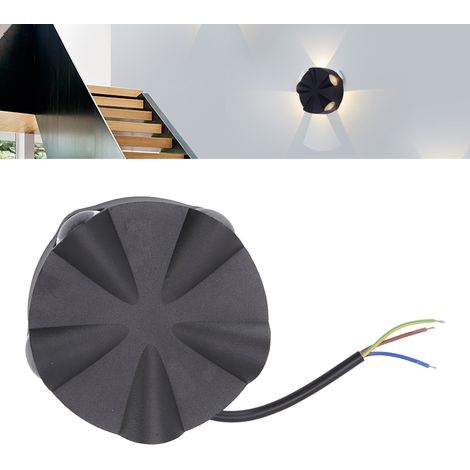 Applique murale ronde minimaliste en aluminium avec LED 5W, éclairage à cinq faces, lampe de chevet, lampe en aluminium, décoration extérieure étanche pour couloir, cour ou mur extérieur (1/5)