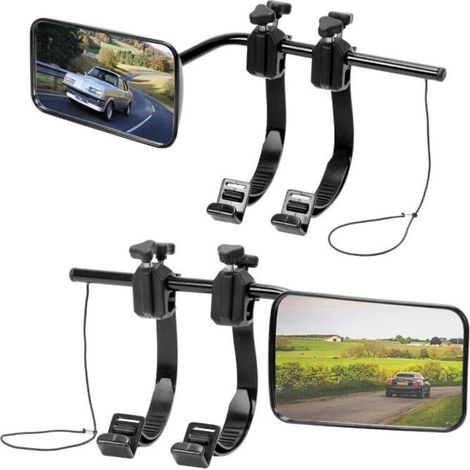 2 rallonges universelles pour rétroviseurs de camping-cars – 120 x 180 mm – Pliables, réglables, articulées – Visibilité accrue – pour caravanes (1/4)