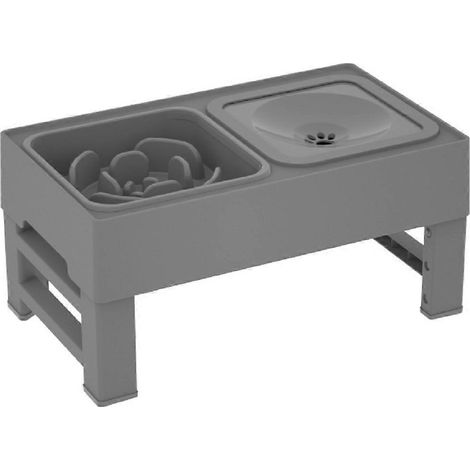 Support réglable en hauteur pour gamelle de chat - Table pliante en acier inoxydable avec design antidérapant D (1/5)