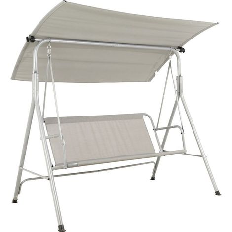 PROGARDEN balancin plegable gris metal txt , Balancin plegable gris metal txt Este elegante mueble esta hecho de acero y poliester, y forma un zona de ocio perfecta para tu fam (1/5)