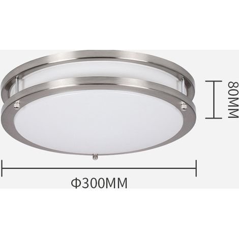 Plafonnier verre ø300x80mm 18w blanc opale chrome (1/5)
