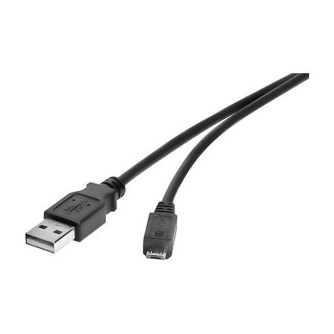 Renkforce Câble USB USB 2.0 USB-A mâle, USB-Micro-B mâle 0.15 m noir contacts dorés RF-4463073 (1/3)