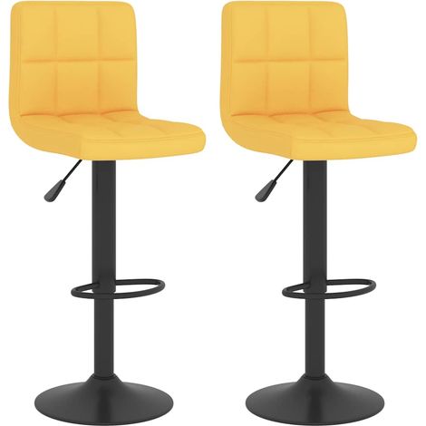 Maison Exclusive - Tabourets de bar lot de 2 jaune moutarde tissu (1/5)