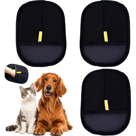 Drei Tierhaarhandschuhe, strapazierfähige Katzenhaarhandschuhe, geeignet für trockene und nasse Anwendung, geeignet für Katzen und Hunde. (1/5)