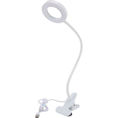 Lampe loupe à pince grossissante 10x avec col de cygne flexible, alimentée par USB, lumière LED beauté pour sourcils et manucure. (1/5)