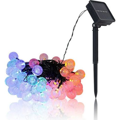 Lampe solaire LED, LED Ballon Lumière, Bande LED, 7M 50 lumières, Convient pour jardin, mariage, Coloré, KINSI (1/5)