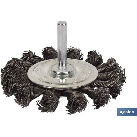 Cepillo Circular Trenzado 6xø75 Acero 0,5mm