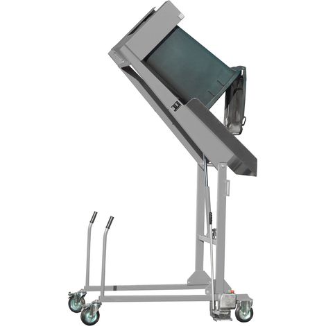 Bauer Mülltonnen-Kippstation MKS-H mit Handpumpe, lackiert, Mausgrau