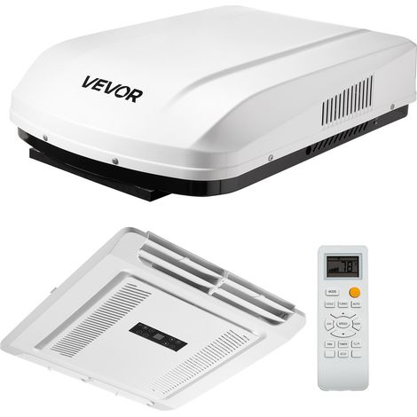 VEVOR Climatiseur de Toit sans Conduit, 3600 W Systeme Climatisation pour Camping-car et Caravane, 220 V, Pompe a Chaleur et Mode Refroidissement, Unite AC avec Commandes ADB et Telecommande, Blanc (1/5)