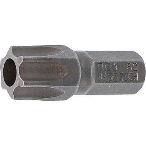 1 - Embout - Acier Chrome-Vanadium - Profil T Pour Torx Avec Perçage T55 - Pour Visserie Industrielle - Argent - 30x8 mm (1/2)