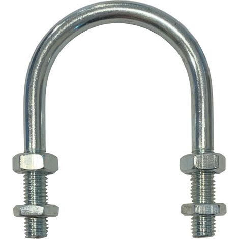 U-Bolt M8 x25mm Thread, 22mm Inside Diam, 46mm Inside Height BZP(Zinc Plated) (1/2)
