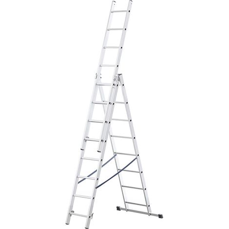 Monmobilierdesign – Échelle transformable en aluminium 3 plans 8 marches – Charge maximale 150 kg – Pieds renforcés et barreaux antidérapants – Conforme norme EN-131