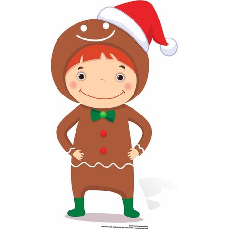 Figurine en carton enfant déguisé en pain d'épice Mini Gingerbread Boy 83 cm (1/4)