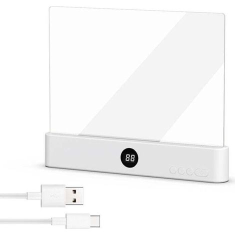 BelleRise - Lampe Livre LED Plate - Lumière de Lecture Flexible & Protection Yeux - Lampe de Poche USB pour Lit, Avion, Voyage - Design Blanc (1/4)