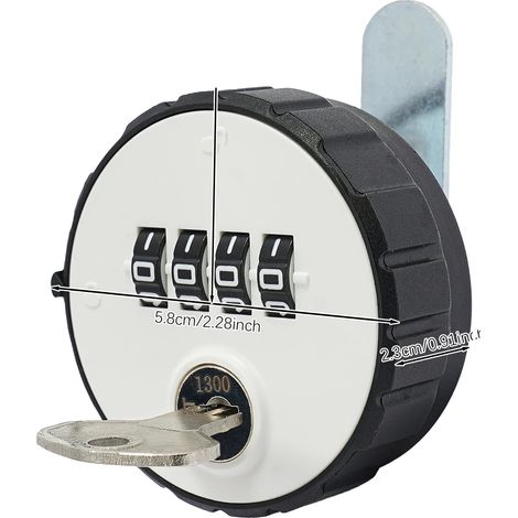 Cerradura para armario, combinación de 4 dígitos, material resistente, color blanco. (1/2)