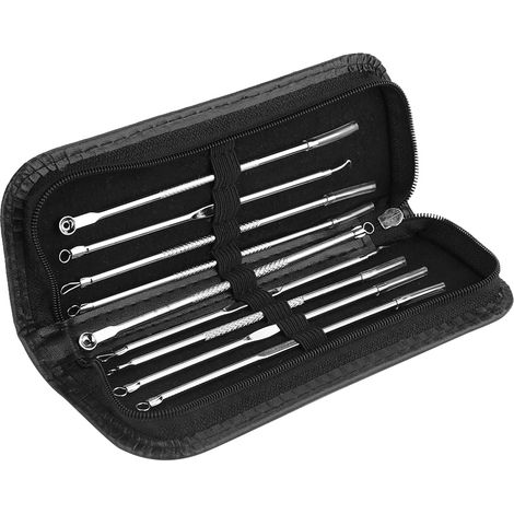 Kit de 9 extracteurs de points noirs en acier inoxydable pour éliminer les comédons et les boutons du visage 03 (1/5)