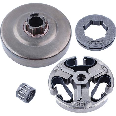 Tambour d'embrayage 3/8"-8T Roue dentée avec roulement pour Husqvarna 61 66 266 268 268XP 272 272XP Tronçonneuse pièces de rechange (1/5)