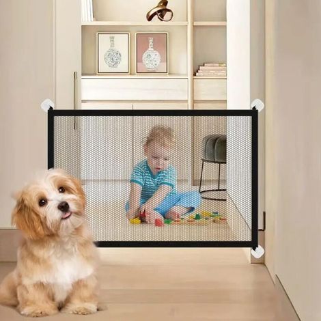 Barrière de Sécurité pour Bébés et Chiens 110 72CM, Barriere Chien sans Percage, Barrière Sécurité Enfant, Barrière D’Escalier et de Portes, Barrière pour Chien/Bébés pour Escaliers, Couloirs (1/4)