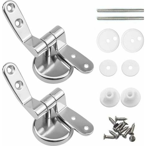 FOREHILL Attaches Charnière Abattant WC, Lot de 2 Charnières de Rechange pour Lunette de Toilette avec Fixations en Alliage de Zinc
