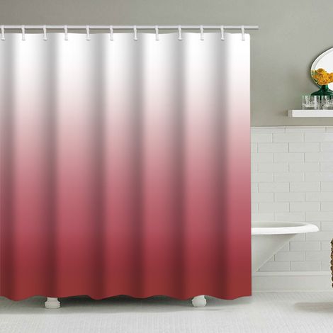 Duschvorhang mit Farbverlauf (180 x 180 cm), wasserdicht, geeignet für Badezimmer, inklusive 12 Haken.