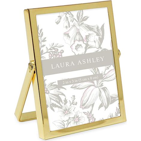 Cadre photo plat en métal doré 5,1 x 7,6 cm vertical avec chevalet extractible, fabriqué pour table, comptoir, étagère et bureau (1/5)