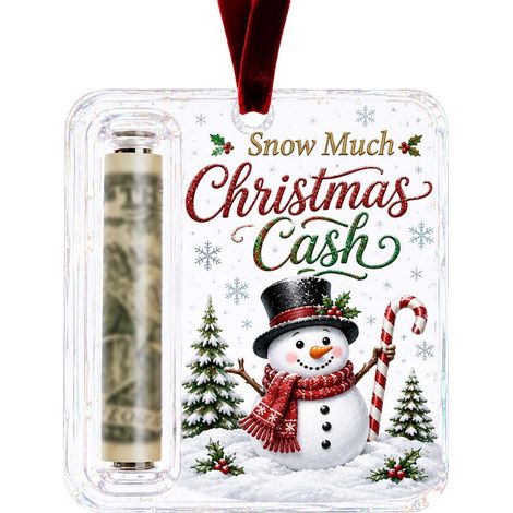 Porte-billets de Noël en acrylique, ornement suspendu, pendentif créatif en forme de train, décoration pour sapin de Noël (1/5)