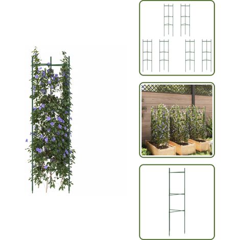 The Living Store Cages à tomates 6 pcs 116 cm acier et PP - Cage Tomate - Support Plante Tomate - Tutor Tomate - Serre Jardin - Potager (1/5)